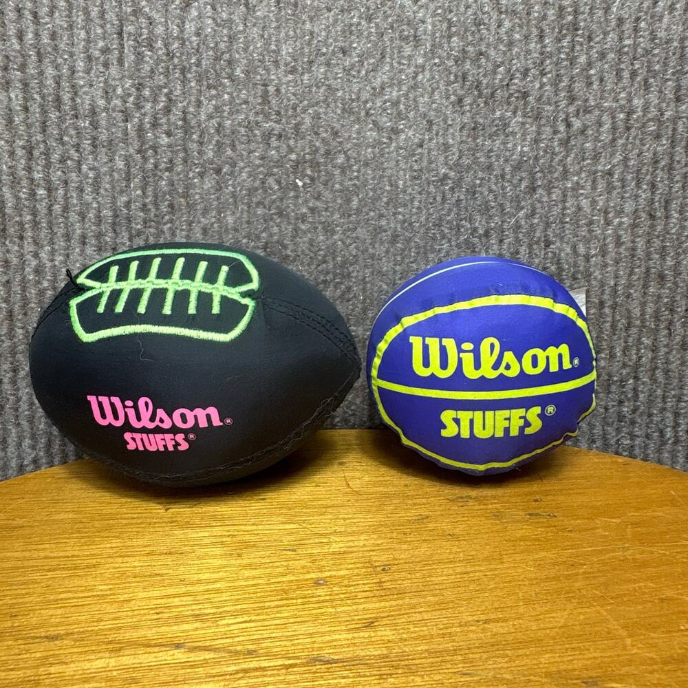 Vintage Wilson Stuffs Soft Plush Football and Baseball 80's 90s Retro Lewco Corp